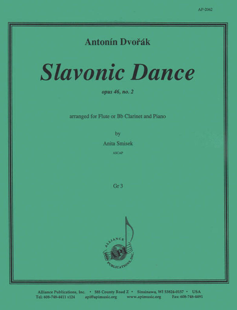 Slavonic Dance, Op 46, No. 2 - Fl Or Clnt-pno
